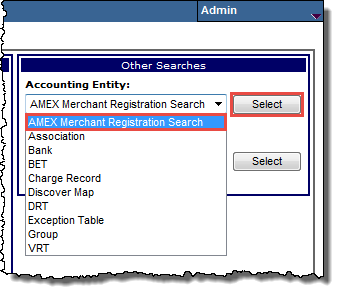 advanced search AMEX merchant registration