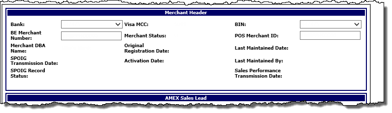 Merchant Header panel